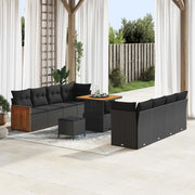 Set Divano da Giardino con cuscino 11 pcs Nero 3363274
