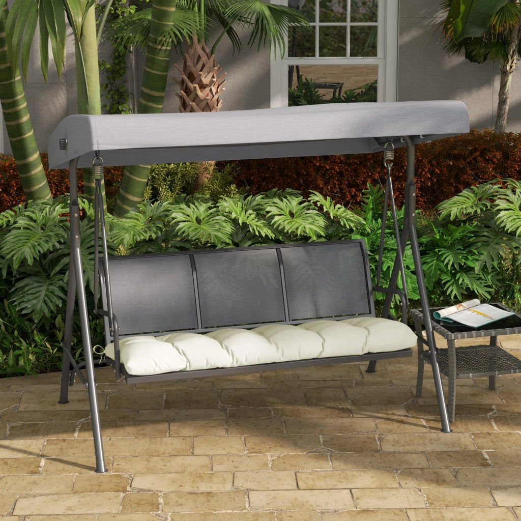 Cuscino per Panchina da Giardino o Dondolo ¨C zephmum ¨C Crema 128x48x8 cm