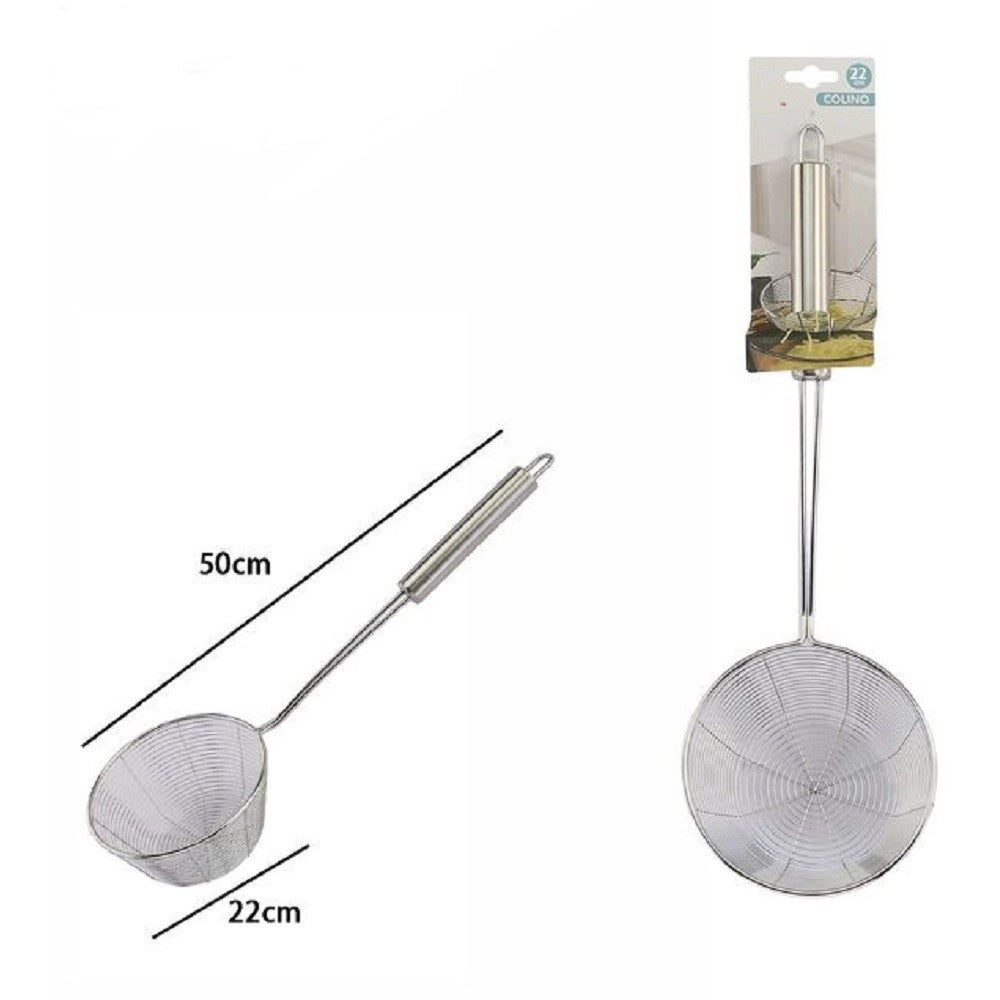 Trade Shop - Colino Diametro 22 Cm Passino Setaccio Scola Cola Fritto Utensile Cucina 74073 -
