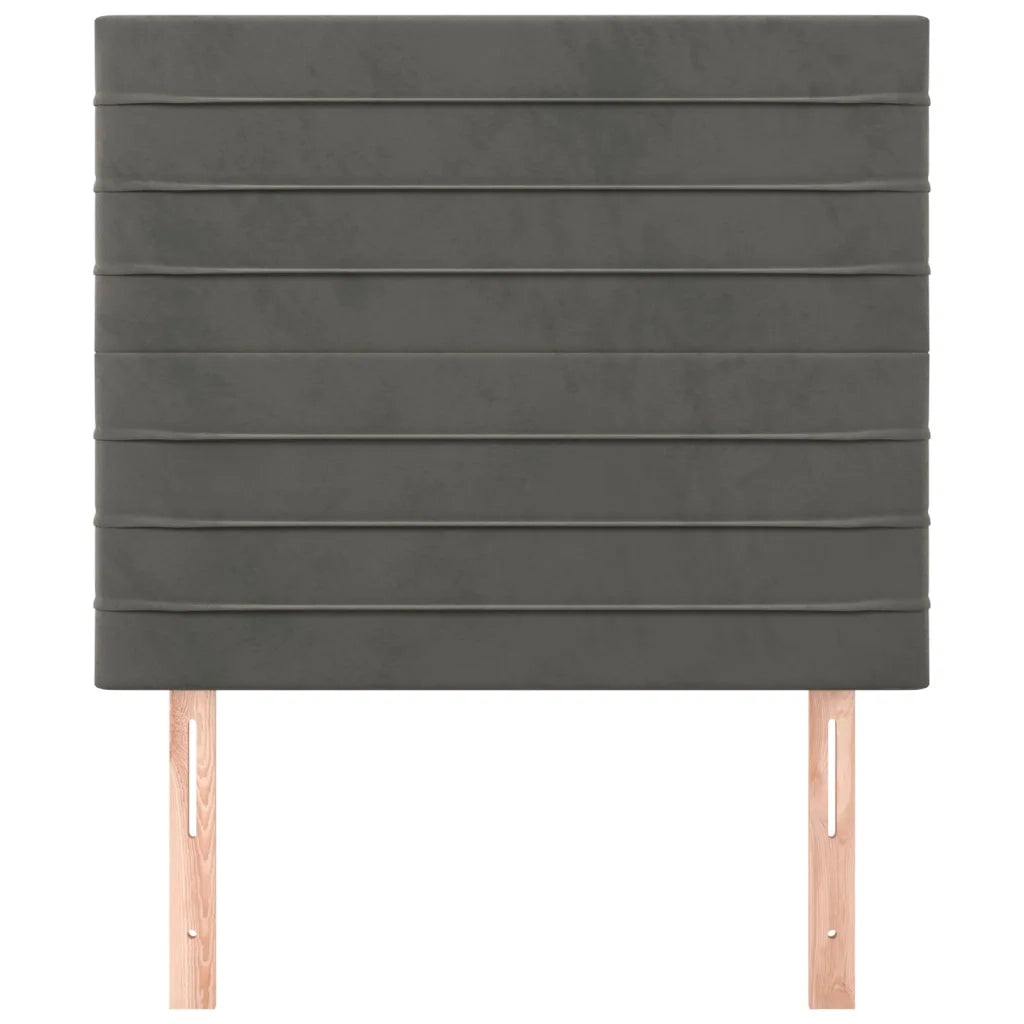 Testiera-Testata Decorativa Grigio Scuro 100x5x118/128 cm Velluto 467644