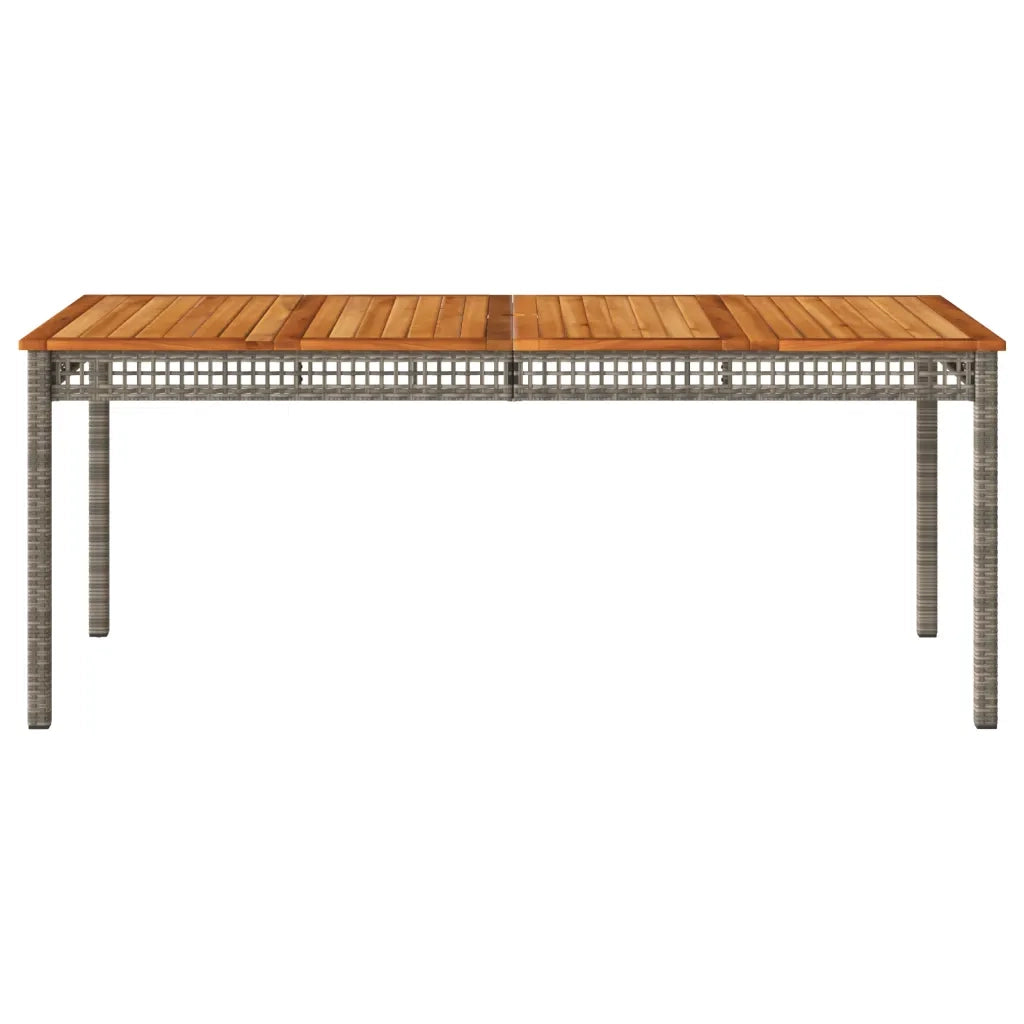 Tavolo da Giardino Grigio 180x90x75cm Polyrattan e Legno Acacia 366280