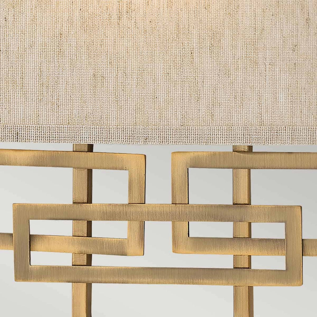Applique Lanza Hinkley con paralume lino bronzo 2xE14