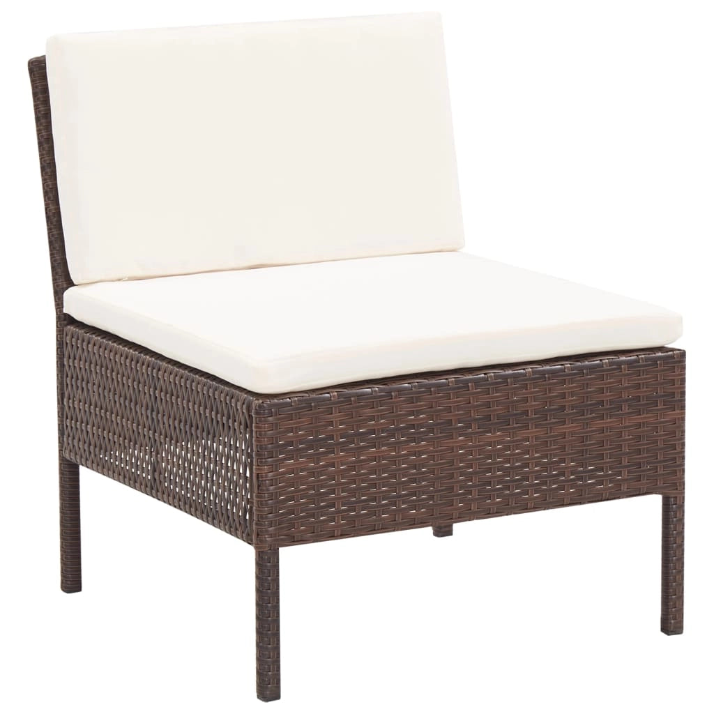 Mobili da giardino mobili da esterno Set di mobili da 5 pezzi con cuscini in resina intrecciata marrone 02_0016461
