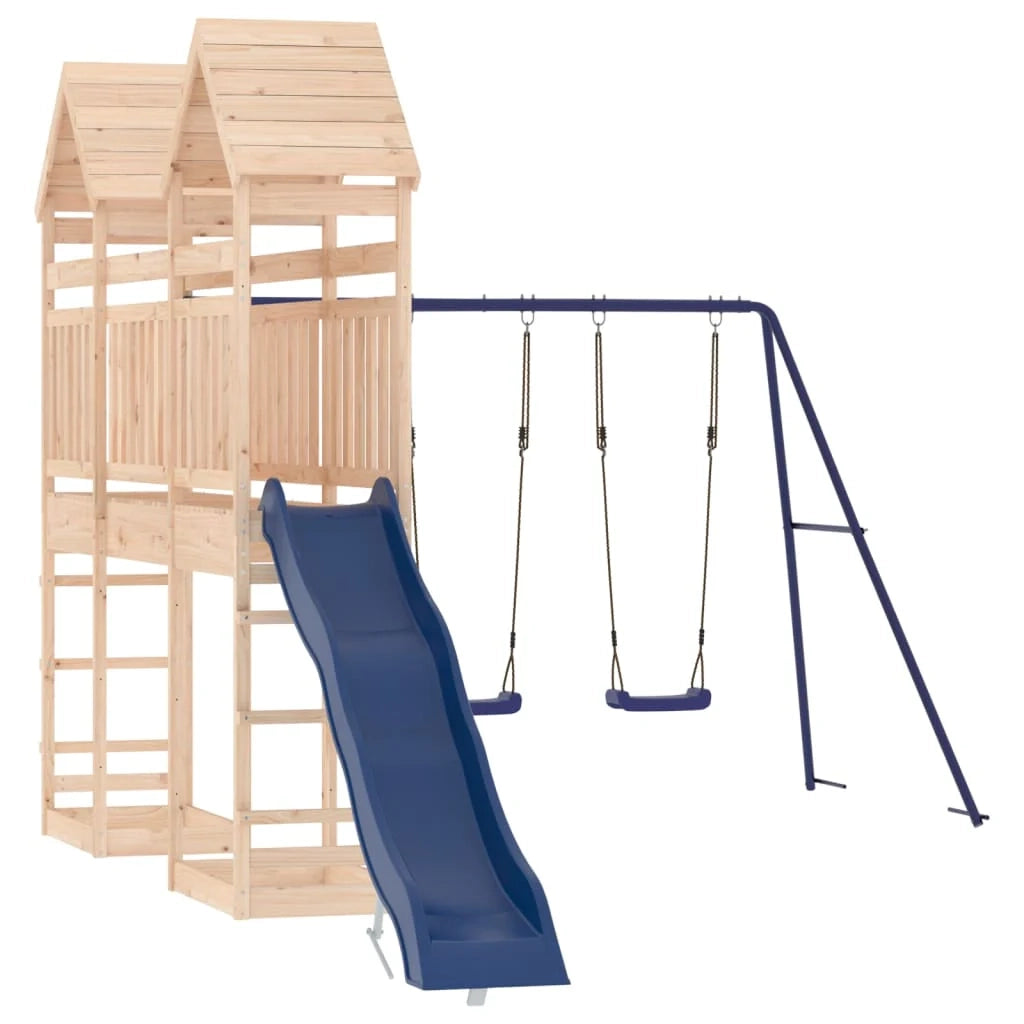 Altalene per parco giochi all'aperto scivolo altalene robuste giochi da giardino 315 x 558 x 264 cm legno di pino massiccio 02_0004786