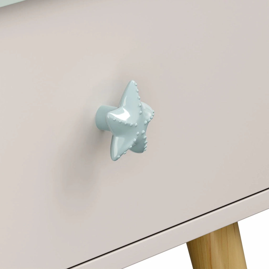 Comodino comodino cassettiera mobile contenitore per bambini 31 x 38 x 30 cm bianco verde menta 03_0011029