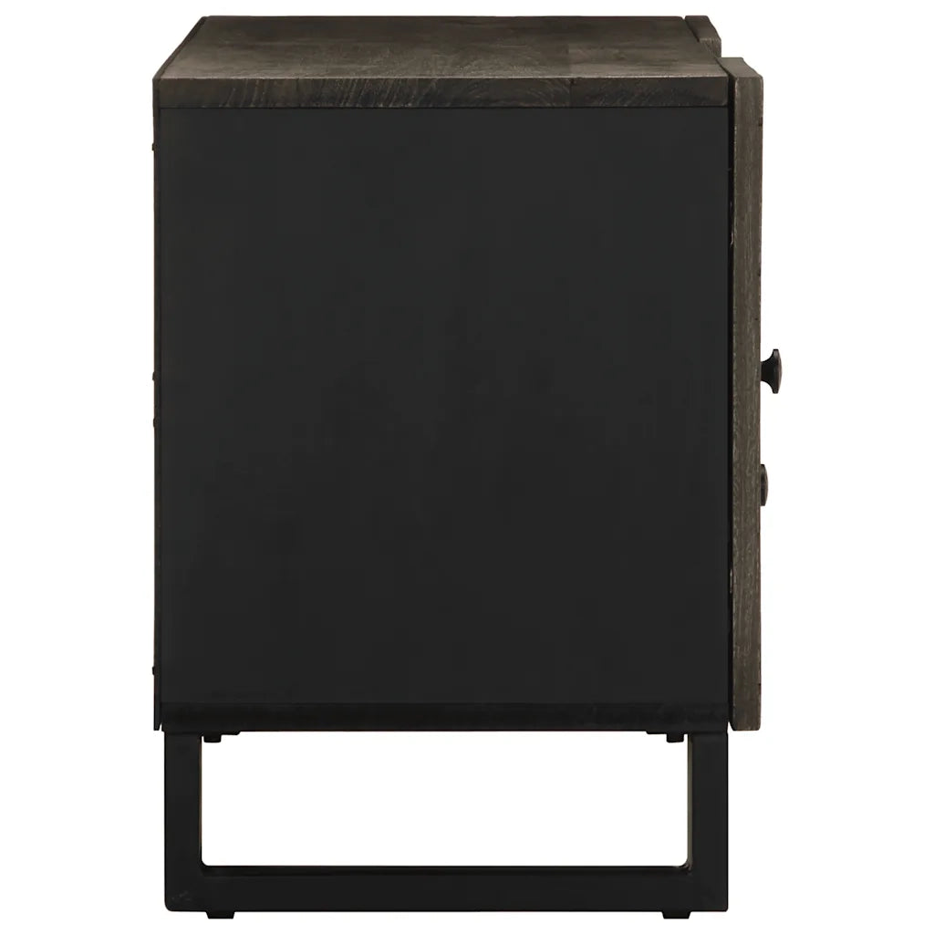 Mobile Porta TV Nero 105x33x46 cm in Legno Massello di Mango