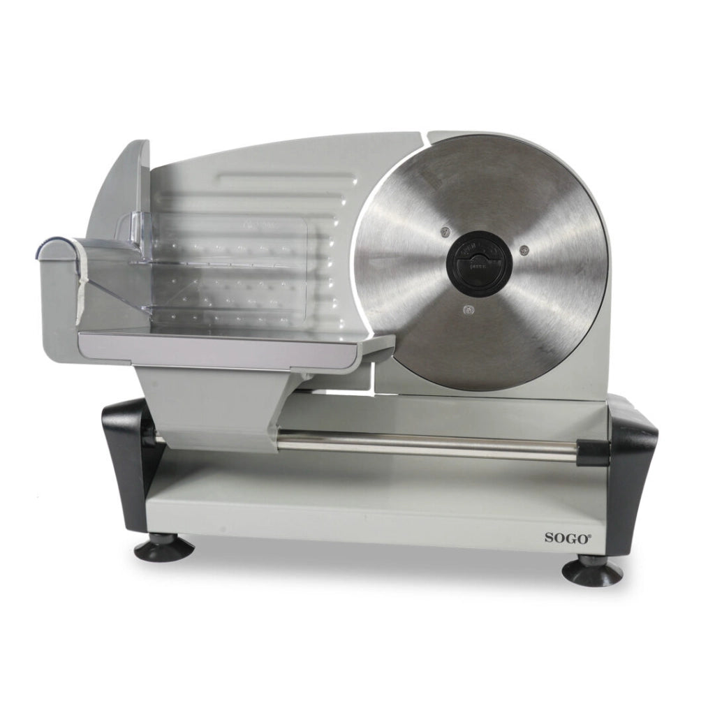 Affettatrice elettrica acciaio inox 190mm, regolazione spessore 0-15mm, 150W pane salumi formaggi cucina - SOGO