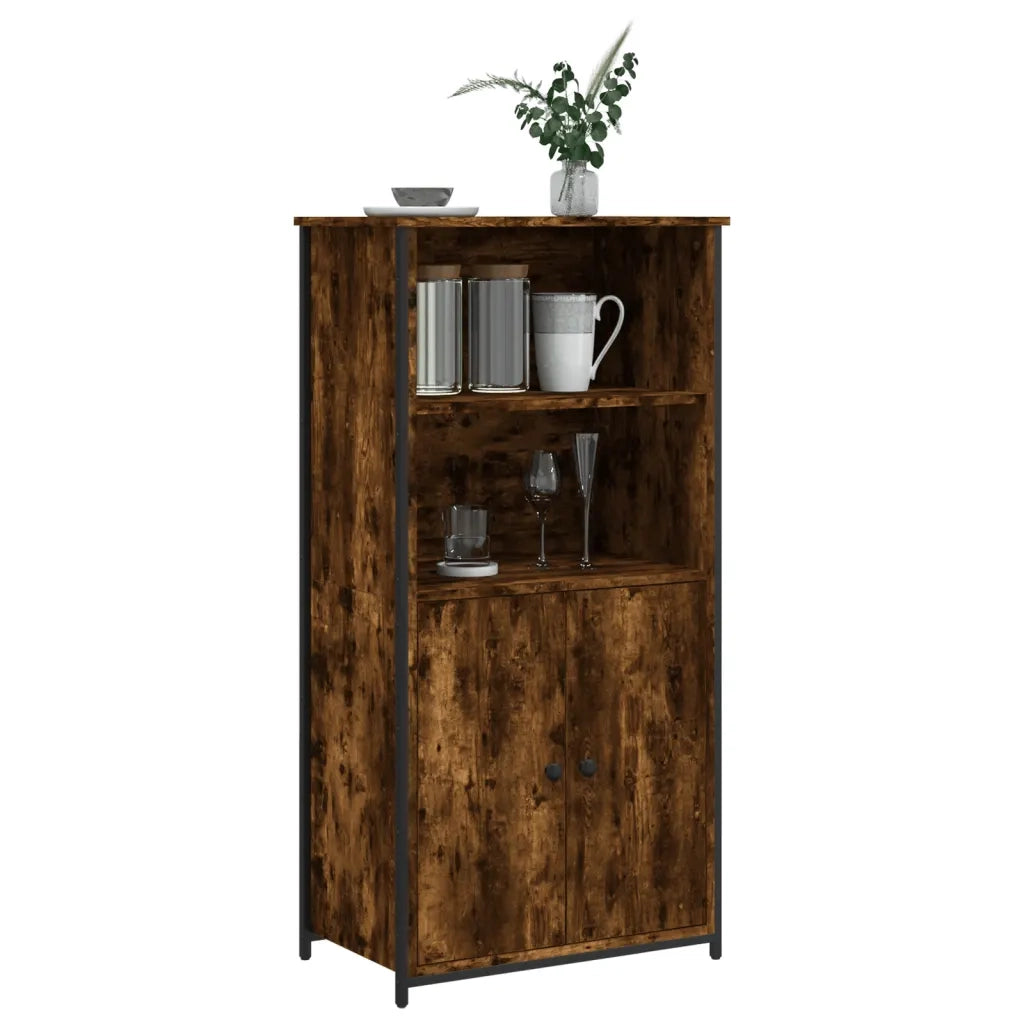 Credenza-Buffet-Armadio da cucina Rovere Fumo 62x36x121,5 cm in Legno Multistrato