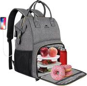 Borsa da picnic per donne 156 pollici con compartimento refrigerato isolato e porta USB - Borsa da viaggio impermeabile per uomini - Grigio