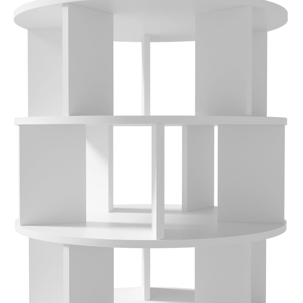 Scarpiera Girevole 5 Livelli con Scomparti; Design Minimalista; in Pannello Truciolare; 60¡Á60¡Á115 cm; Bianco