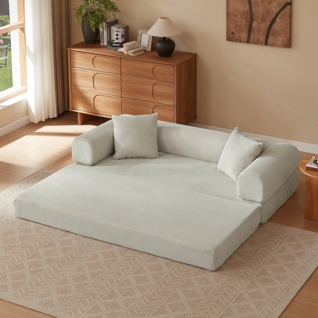 DIVANO LETTO Modulare 41x41x99 cm Beige in schiuma