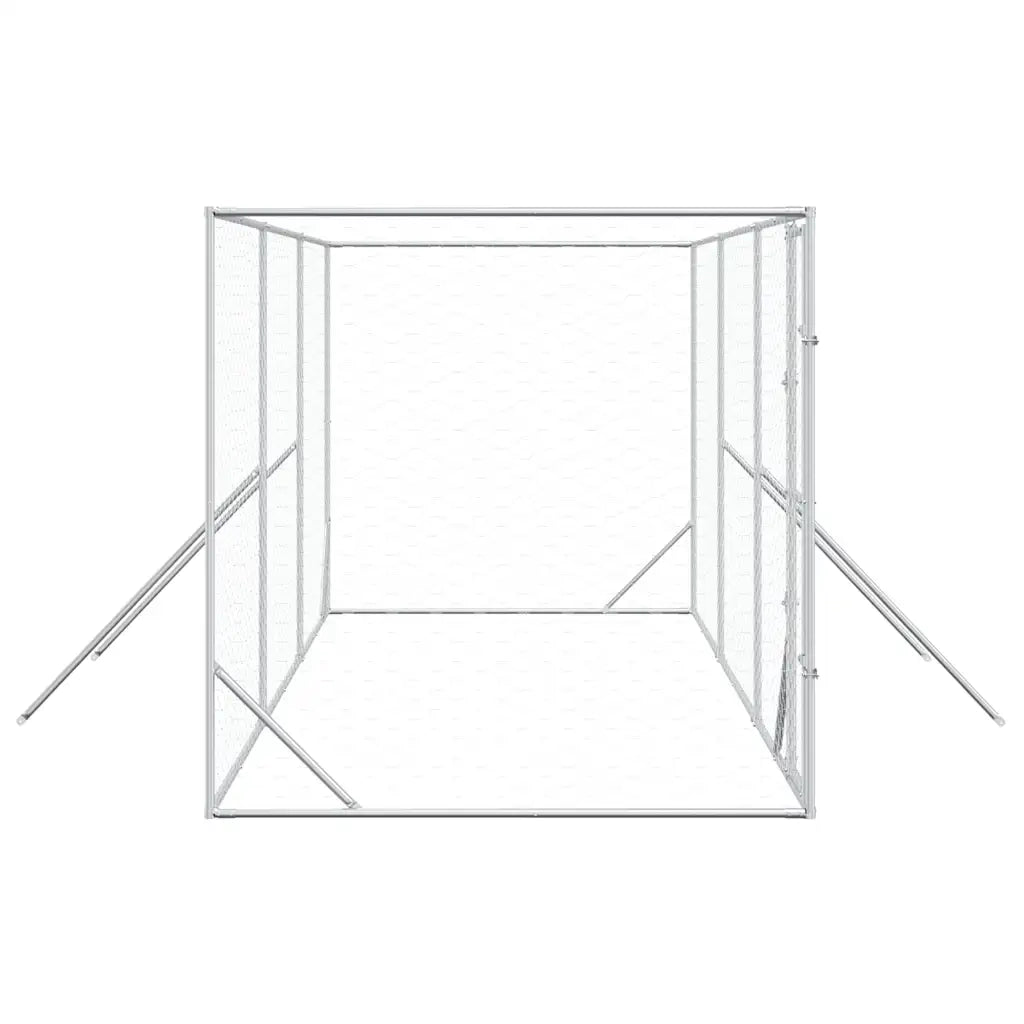 Cuccia per Cani da Esterno Argento 6x2x2 m in Acciaio Zincato 3190459