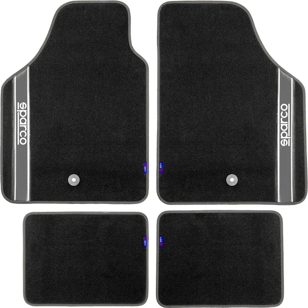 Set completo 03763 tappetini auto moquette universali quattro pezzi argento
