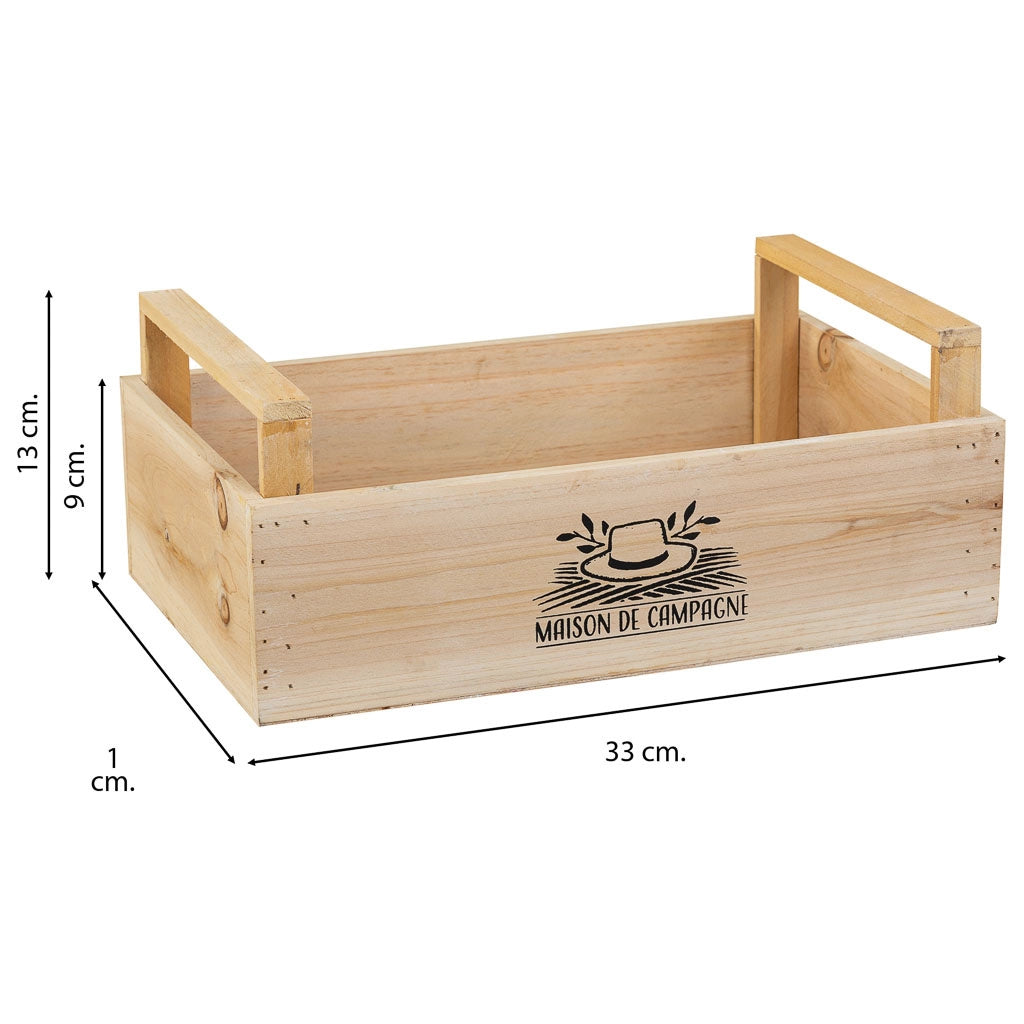 Cesto in legno marrone 33x21x9/13 h