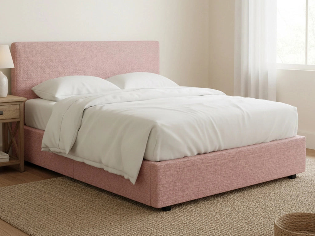 Worthing, Letto Matrimoniale Sfoderabile Made in Italy, Rosa
