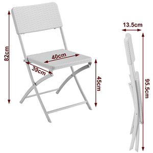 Kit 2Sedie Pieghevoli Metallo Verniciato e Rattan Interno Esterno Bar Casa Hotel