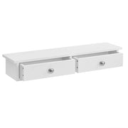 Mensola da parete con 2 cassetti contenitore armadietto portachiavi portachiavi MDF laccato bianco 10 x 60 x 15 cm 03_0001709