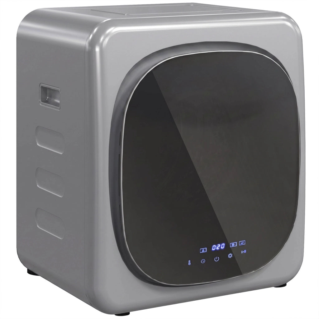 Mini Asciugatrice ad Aria Carico 2.5kg con Timer e Programma Smart, 48x40x56 cm, Argento