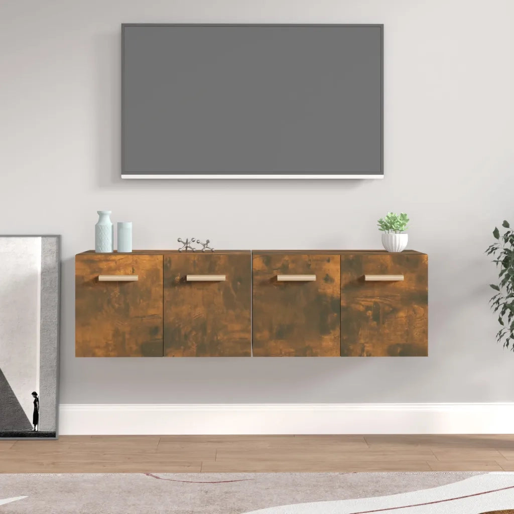 Mobili Parete 2 pz Rovere Fumo 60x36,5x35 cm Legno Multistrato 3115633