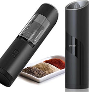 Pepper Mill Elettrica con Interruttore di Gravità - Unico Comando a Mano - Aggiunta di Sale e Pepe con Disco Rotante Elettrico