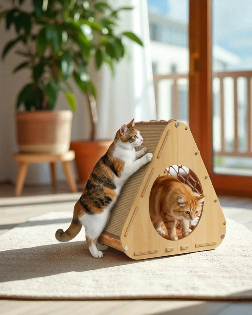 Casa per gatti AUREA con tiragraffi in sisal e rifugio per il riposo 66 x 52 x 55 cm