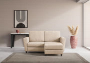 Divano yasel 2 posti medio  (due sedute da 70cm) + pouf misure esterne l.172 p.145 | beige - Mobili 2G