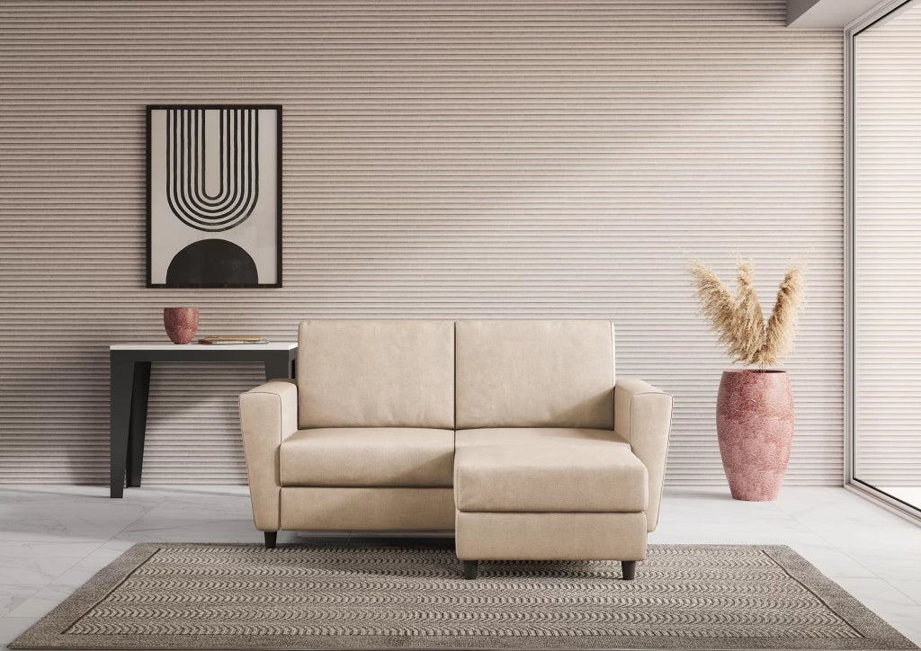 Divano yasel 2 posti medio  (due sedute da 70cm) + pouf misure esterne l.172 p.145 | beige - Mobili 2G