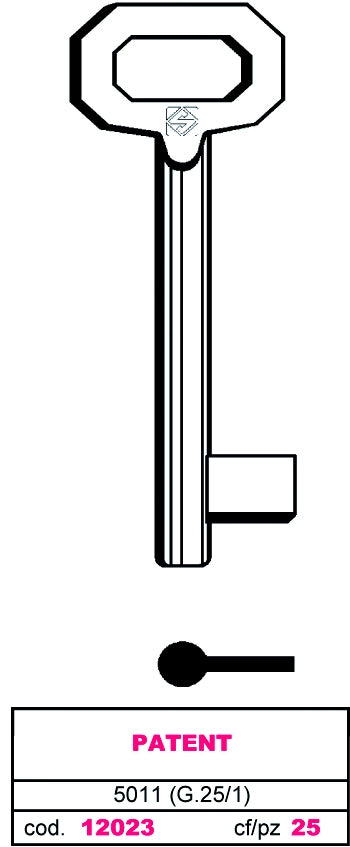 Silca CHIAVE A MAPPA 5011 (G. VAZ 1) PATENT 5.00 pz