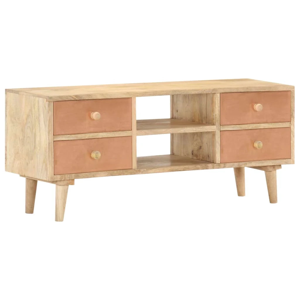 Mobile TV multimediale scaffale TV credenza mobile TV sala da pranzo soggiorno camera da letto 110 x 30 x 45 cm legno massello di mango marrone 02_0025744