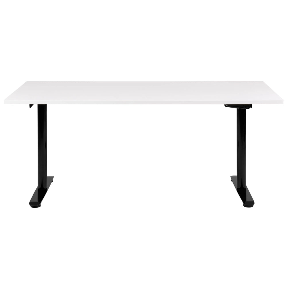 Scrivania regolabile in altezza manualmente bianco e nero 160 x 72 cm Struttura in acciaio verniciato a polvere