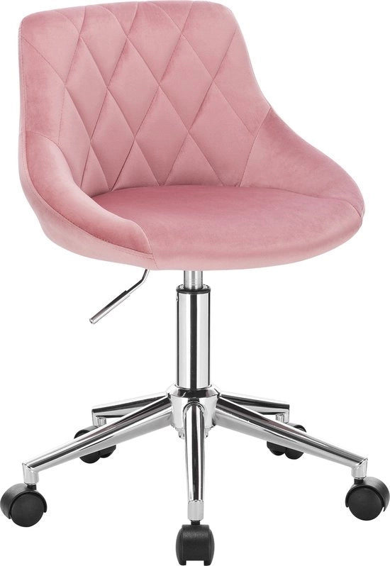 Sedile da Ufficio Stile Elegante - Scrivania - Sedili da Ufficio per Adulti - Velluto - Rosa