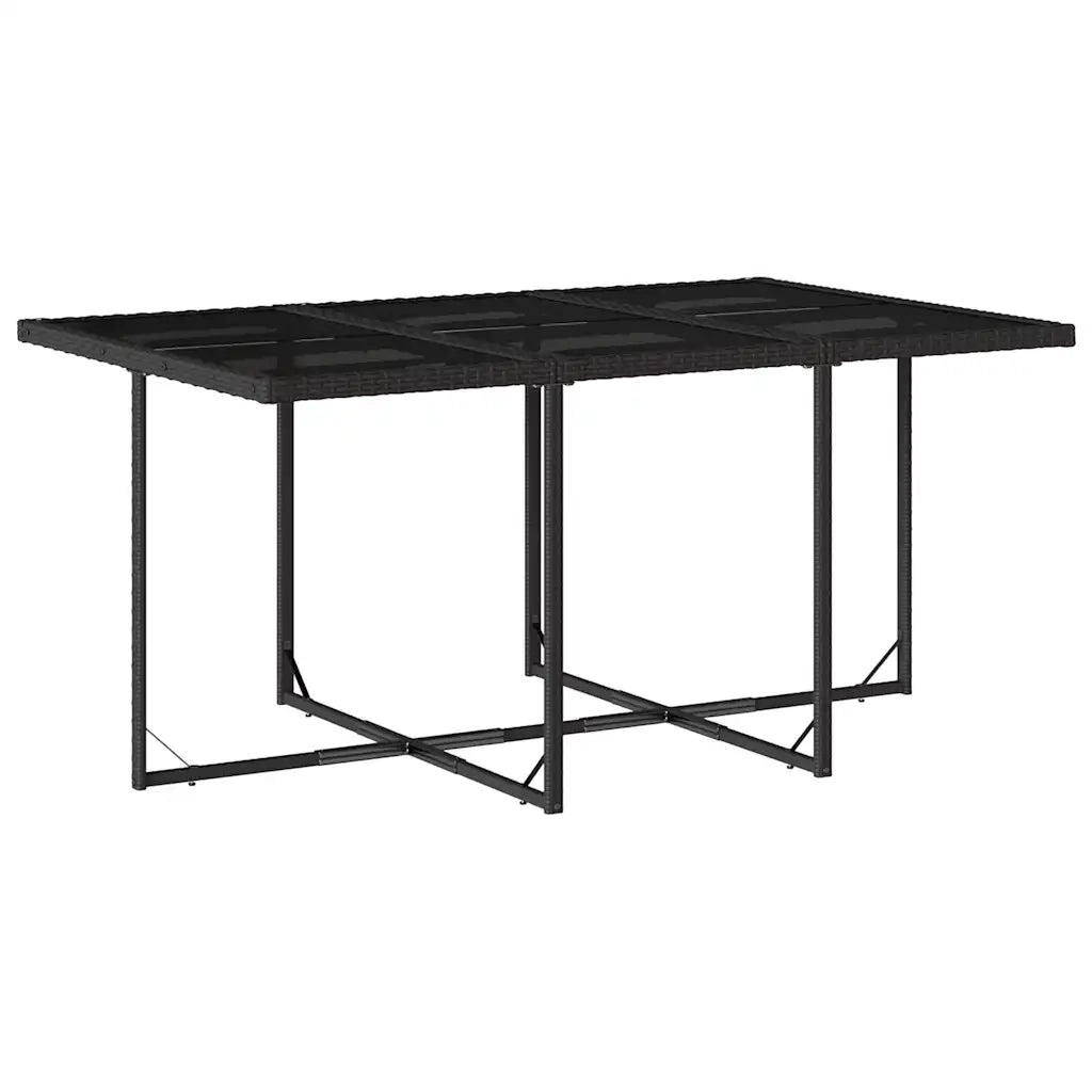 Set da Pranzo da Giardino 11 pz con Cuscini in Polyrattan Nero 3211147