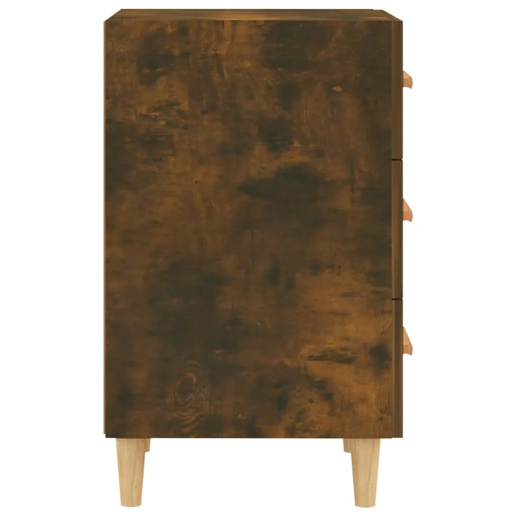 Comodino-Tavolino da notte Rovere Fumo 40x40x66 cm in Legno Multistrato 535272