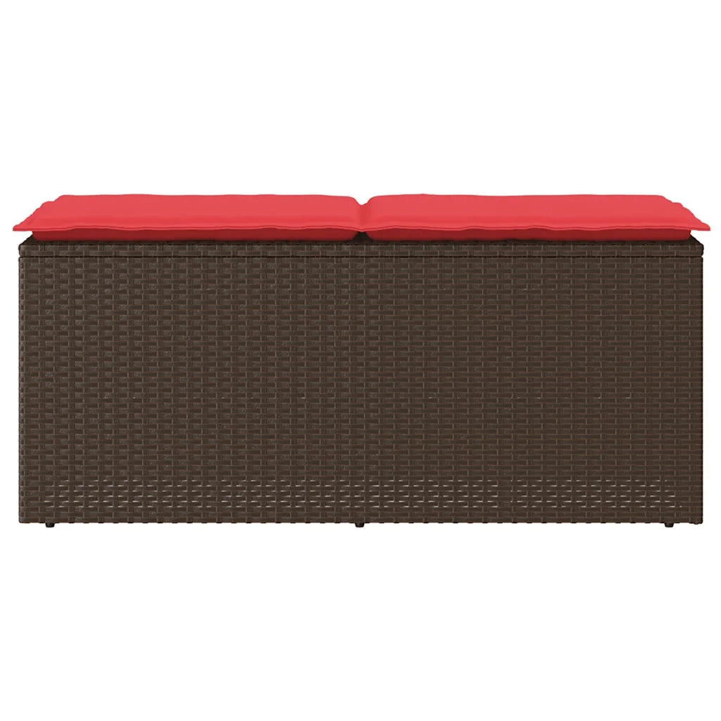 Panca da Giardino con Cuscino Marrone 110x40x44cm in Polyrattan 4104151