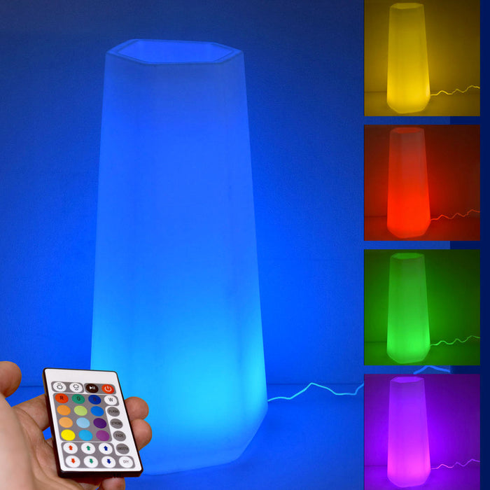 Vaso Luminoso da Giardino a LED 49x40x95 cm in Resina 5W Magnolia Multicolore