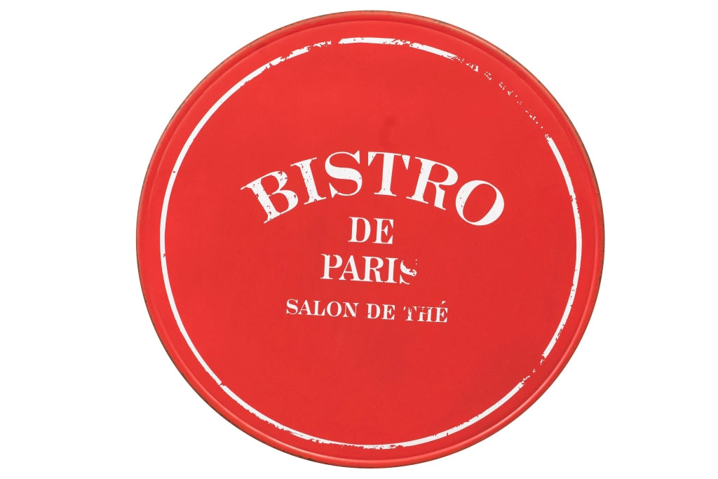 Biscottini Tavolo "Bistro de Paris" in ferro finitura rosso anticata L72xPR72xH75 cm