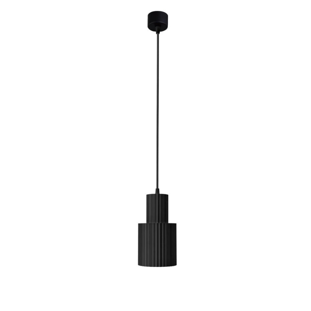 Lampada a sospensione Tokio tubo grande nera E27 172cm