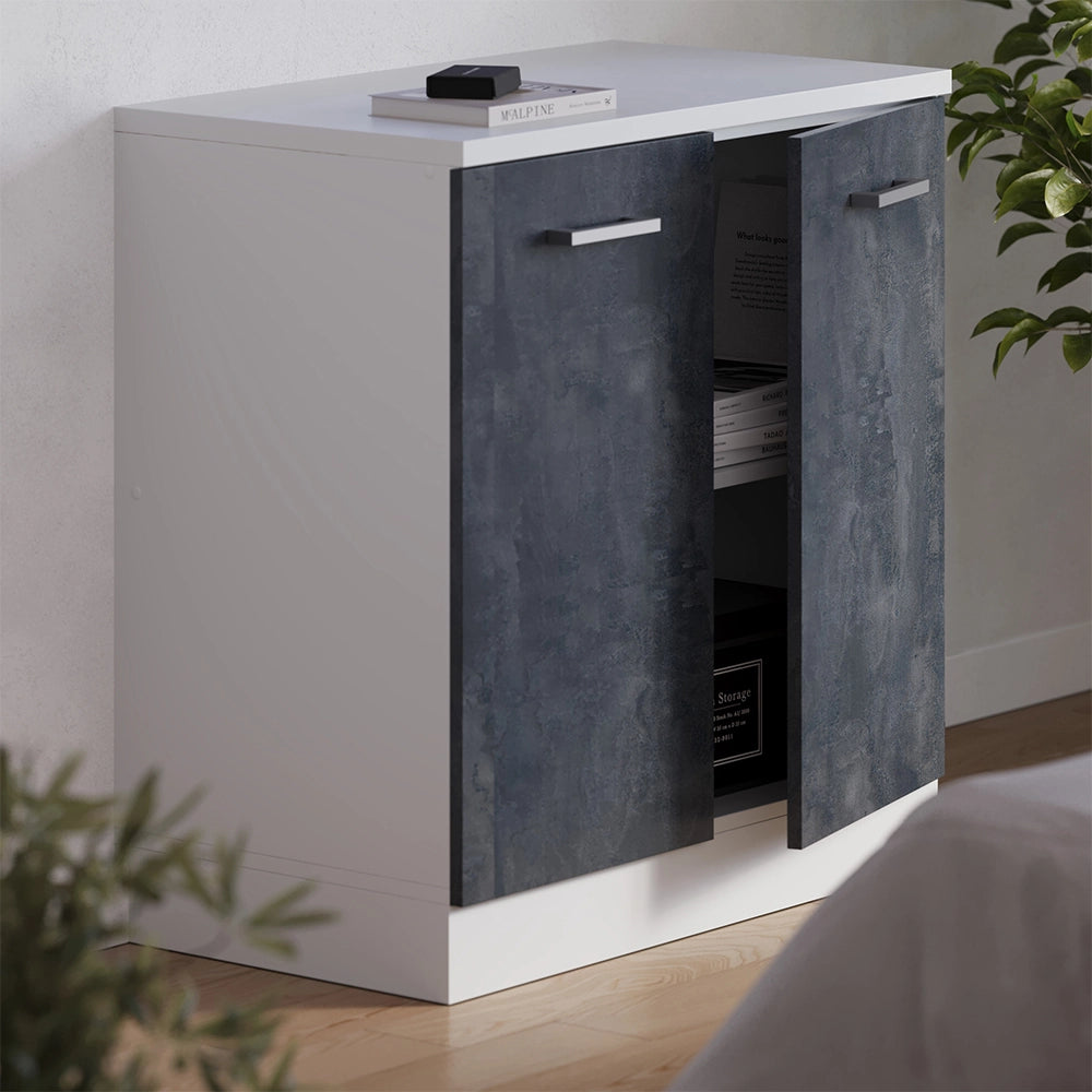 Mobile per mansarda Rion Calce nera/Bianco 80 x 83.8 cm senza inclinazione con 2 ante Vicco