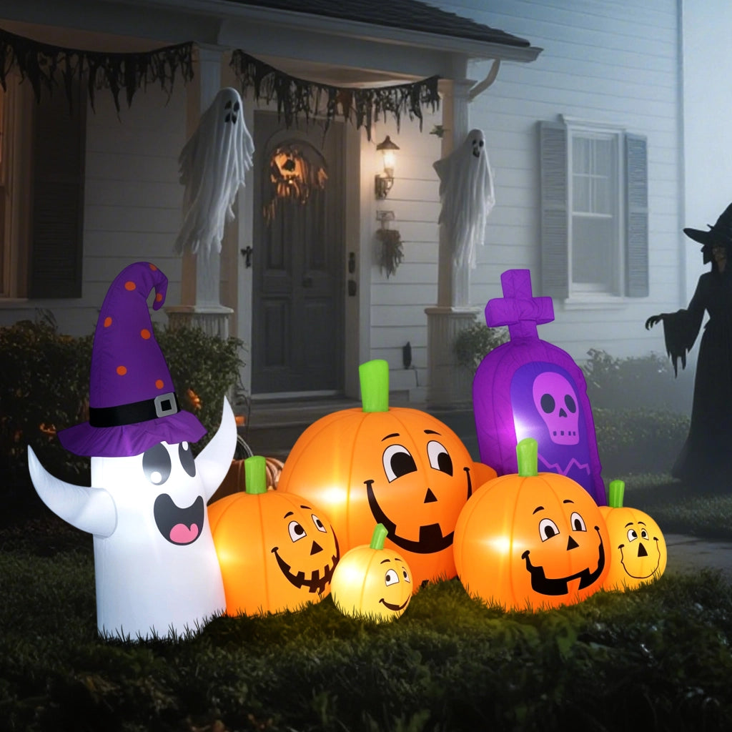 Zucca Inflatable Fantasma Lapide con Luci LED IP44 ¨C zephmum ¨C 240x130x130 cm Multicolor
