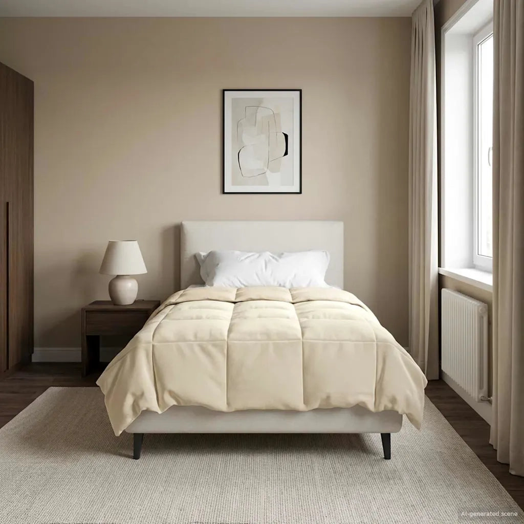 Duvet Invernale Trapuntato Crema 135 x 220 cm Microfibra 42026150