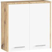 Mobile bagno sospeso AKORD FIN Quercia Ertisan 60 cm 2 ante inserto frontale Bianco 60x22,5x60 cm