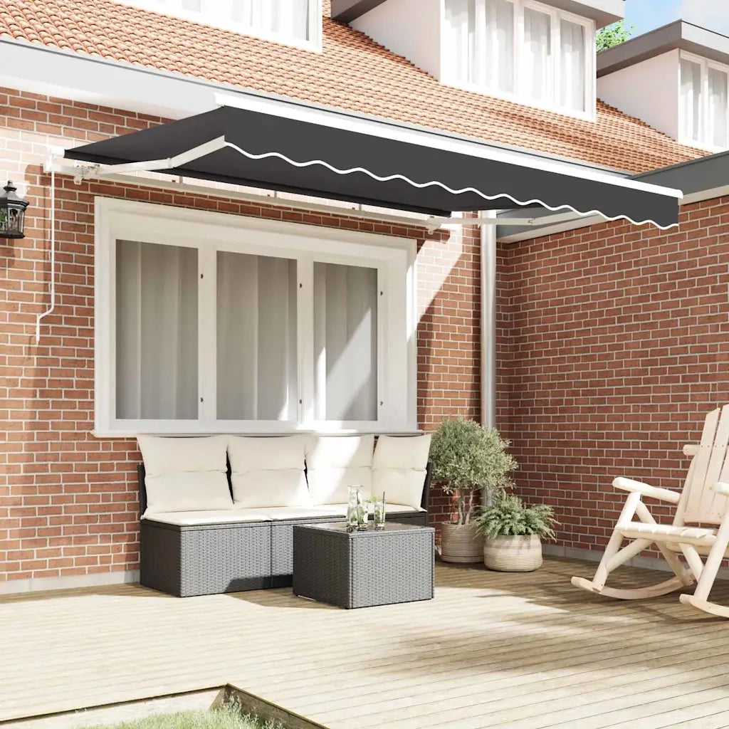 Tenda Retrattile Antracite 250 x 200 cm Tessuto 3329369