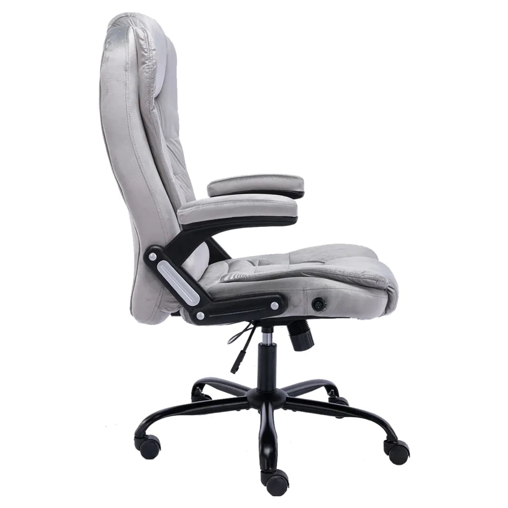 Sedia da Ufficio | Sedia da Gaming Grigio Chiaro in Velluto