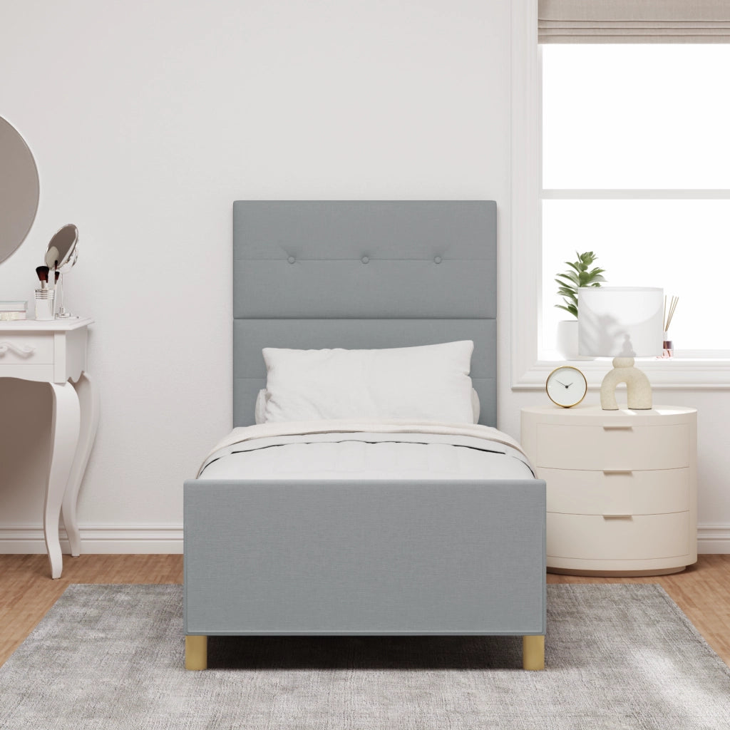 Struttura letto  Grigio chiaro 90x190 cm in tessuto