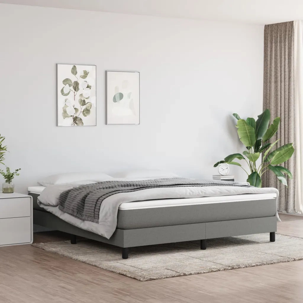 Struttura Letto a Rete a Molle Grigio Scuro 160x200 cm Tessuto 3120525