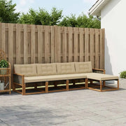 Set di divani da esterno con cuscino 5 pcs Naturale e Beige