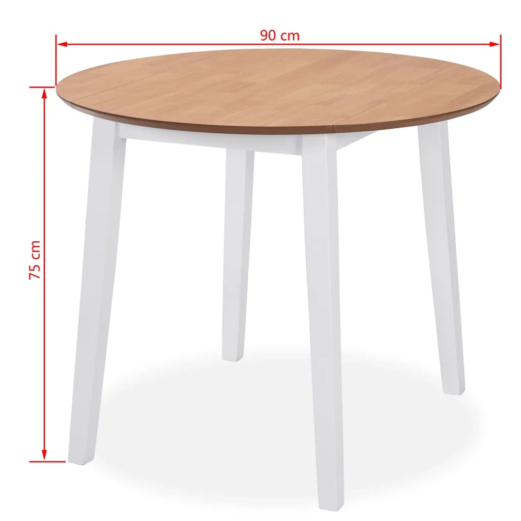 Set da Pranzo 5 pz in MDF e Legno di Hevea Bianco cod mxl 7572