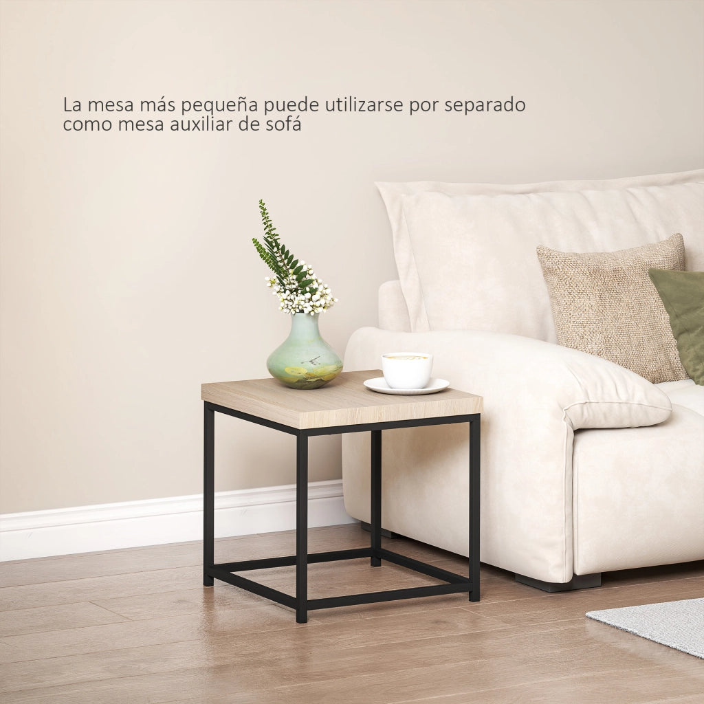Tavolino da caff¨¨ nido moderno ¨C zephmum ¨C rovere, acciaio