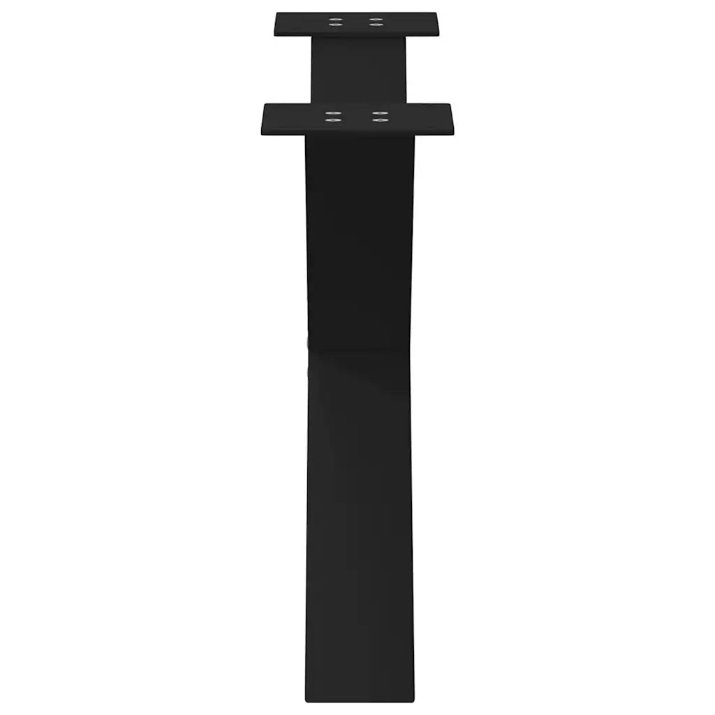Gambe per Tavolino da Caffè a Forma di X 2 pz Nere 70x(42-43) cm Acciaio 4012964