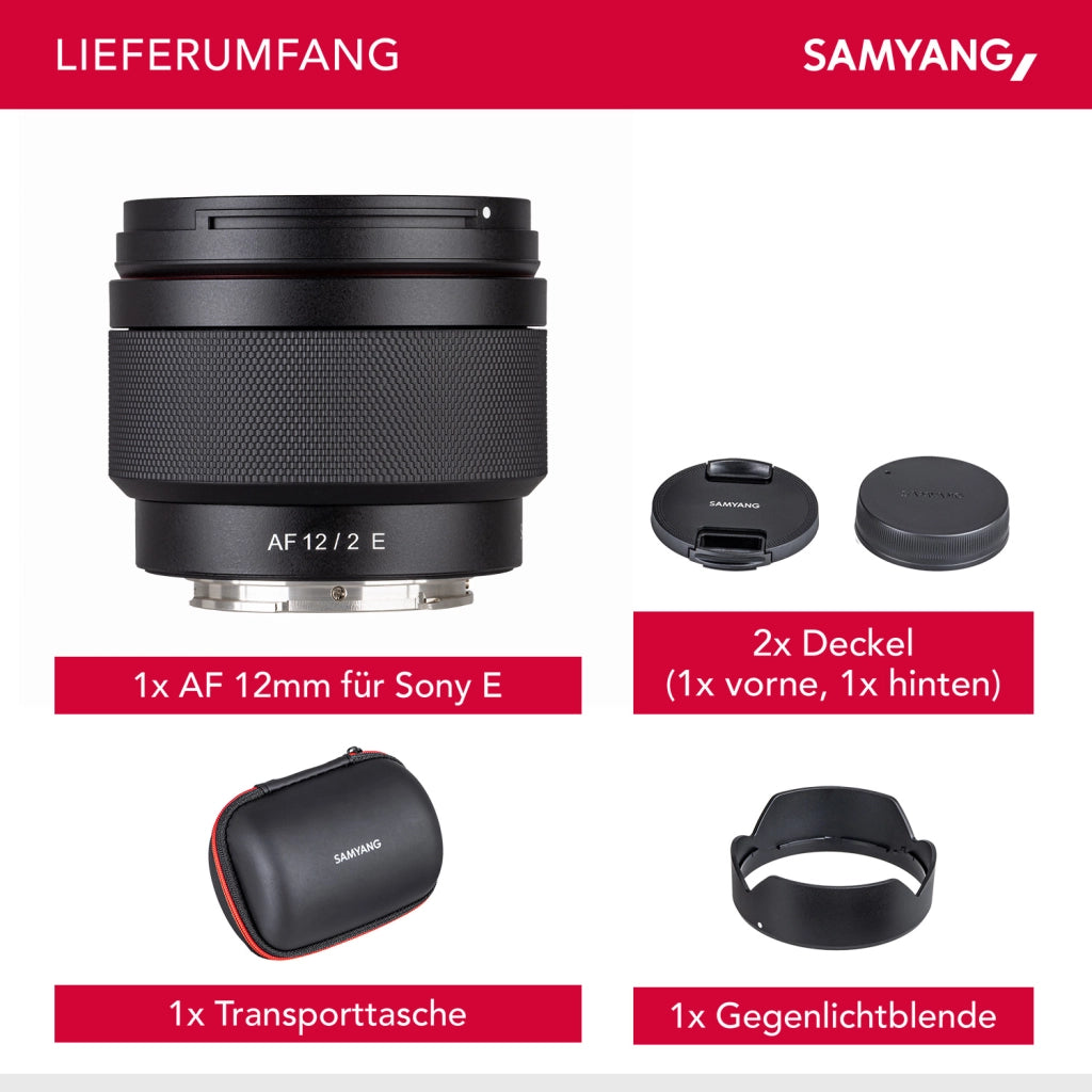 AF 12mm Obiettivo fotografico grandangolare - apertura F2.0, autofocus APS-C a focale fissa per Sony E Mount fotocamere Alpha 6600 6500 6400 6300 6100 6000 5100 5000 NEX